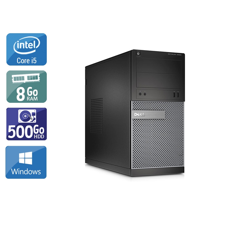 Dell Optiplex 3020 Tower i5 - 8Go RAM 500Go HDD Windows 10  Bon étatOccasion certifiée reconditionnée Bon état -  reconditionné disponible sur Kiatoo