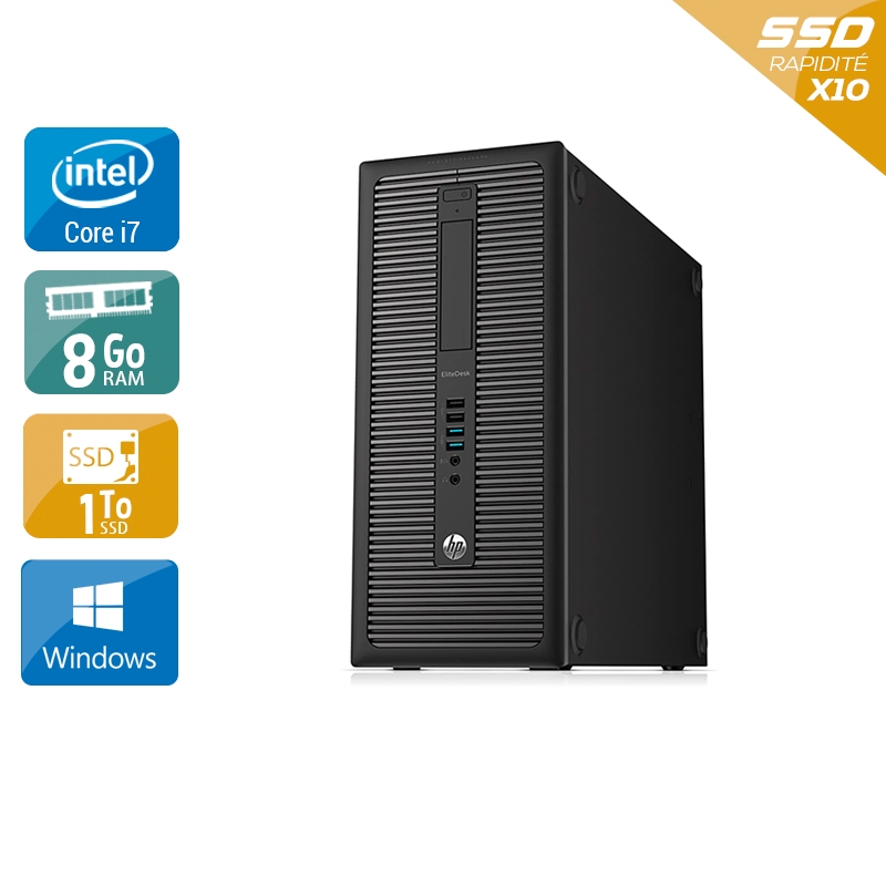 HP EliteDesk 800 G1 Tower i7 - 8Go RAM 1To SSD Windows 10  Très bon étatOccasion certifiée reconditionnée Bon état -  reconditionné disponible sur Kiatoo