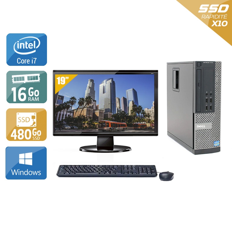 Dell Optiplex 790 SFF i7 + Écran - 19'' 16Go RAM 480Go SSD Windows 10  Bon étatOccasion certifiée reconditionnée Bon état -  reconditionné disponible sur Kiatoo