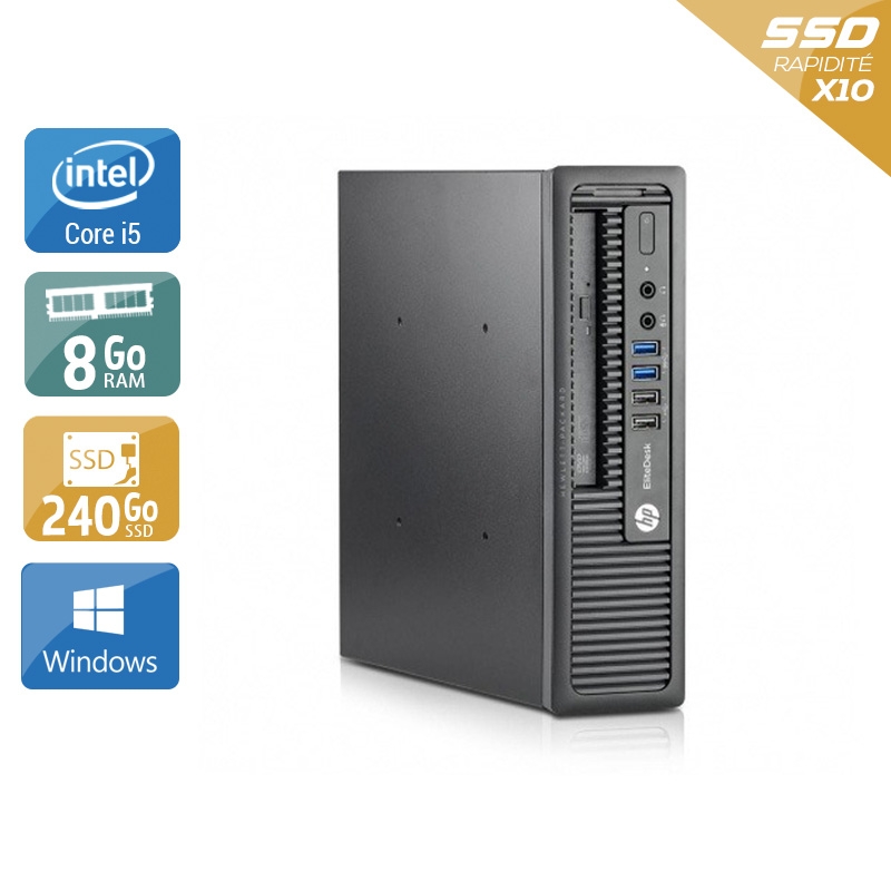 HP EliteDesk 800 G1 USDT i5 - 8Go RAM 240Go SSD Windows 10  Très bon étatOccasion certifiée reconditionnée Bon état -  reconditionné disponible sur Kiatoo