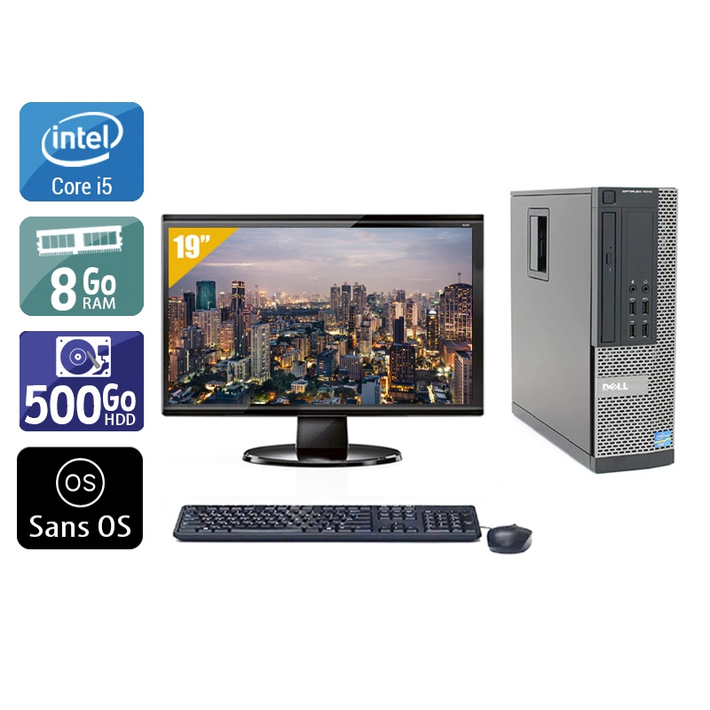 Dell Optiplex 990 SFF i5 + Écran - 19'' 8Go RAM 500Go HDD Sans OS  Très bon étatOccasion certifiée reconditionnée Bon état -  reconditionné disponible sur Kiatoo