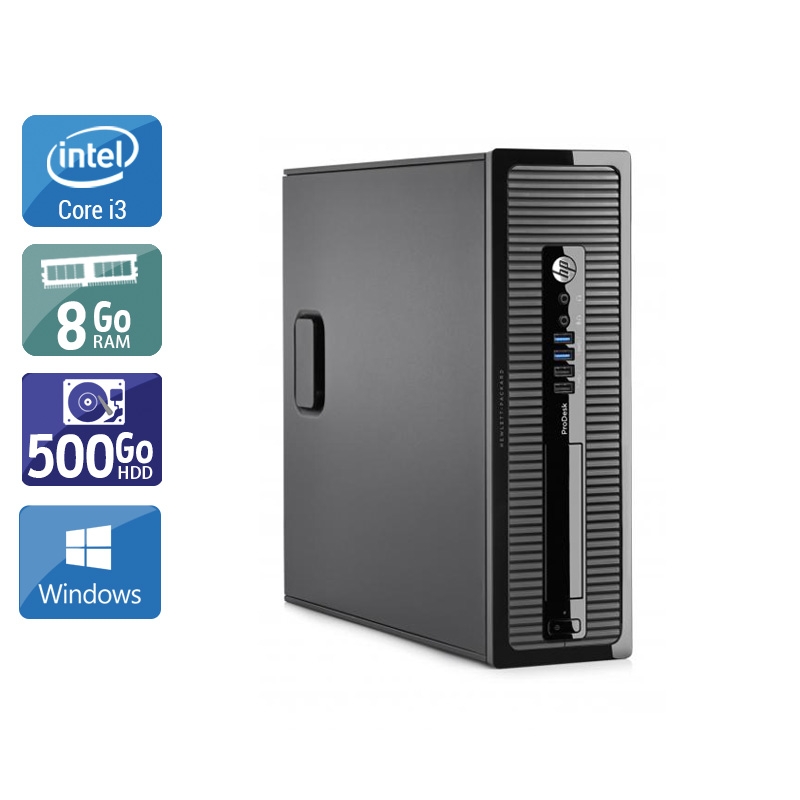 HP ProDesk 400 G2 SFF i3 - 8Go RAM 500Go HDD Windows 10  Très bon étatOccasion certifiée reconditionnée Bon état -  reconditionné disponible sur Kiatoo