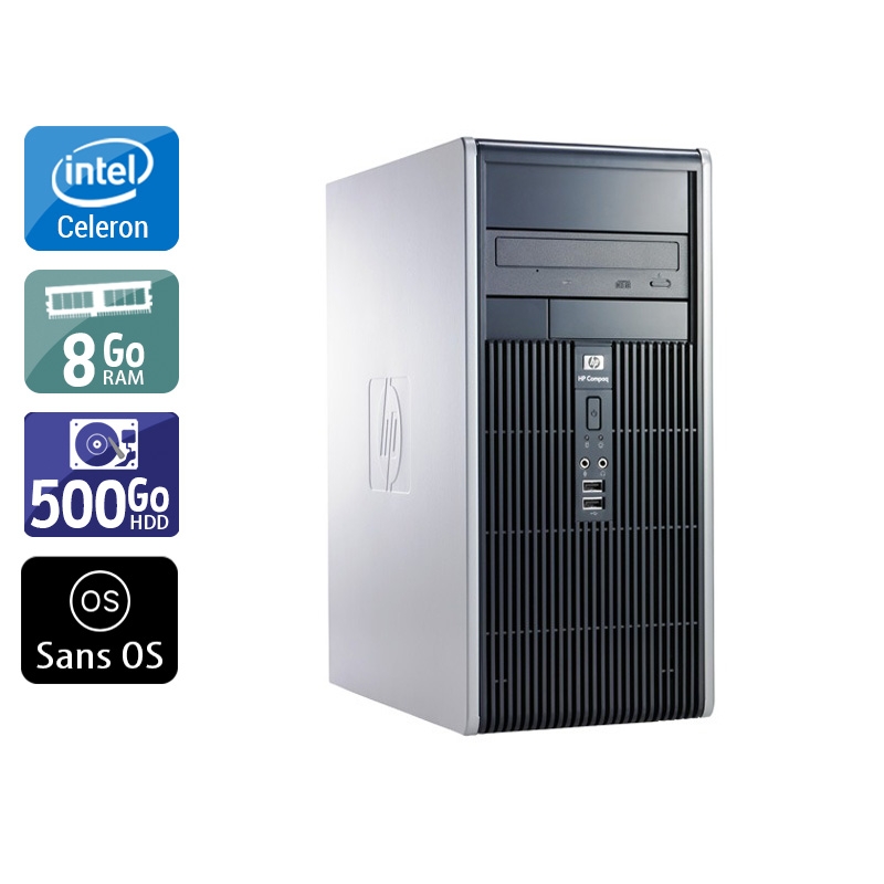 HP Compaq dc7900 Tower Celeron Dual Core - 8Go RAM 500Go HDD Sans OS  Très bon étatOccasion certifiée reconditionnée Bon état -  reconditionné disponible sur Kiatoo