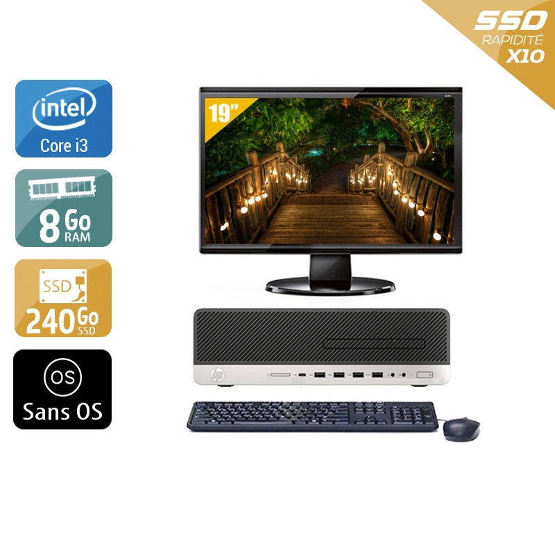 Acheter HP EliteDesk 800 G3 SFF i3 Gen 7 + Écran - 19'' 8Go RAM 240Go SSD Sans OS Bon étatOccasion certifiée reconditionnée Bon état - 224,17 € HP EliteDesk 800 G3 SFF i3 Gen 7 + Écran - 19'' 8Go RAM 240Go SSD Sans OS Bon étatOccasion certifiée reconditionnée Bon état - reconditionné disponible sur Kiatoo
