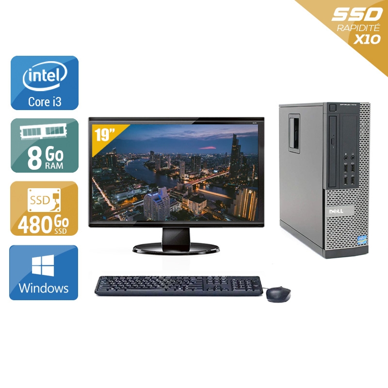 Dell Optiplex 990 SFF i3 + Écran - 19'' 8Go RAM 480Go SSD Windows 10  Bon étatOccasion certifiée reconditionnée Bon état -  reconditionné disponible sur Kiatoo