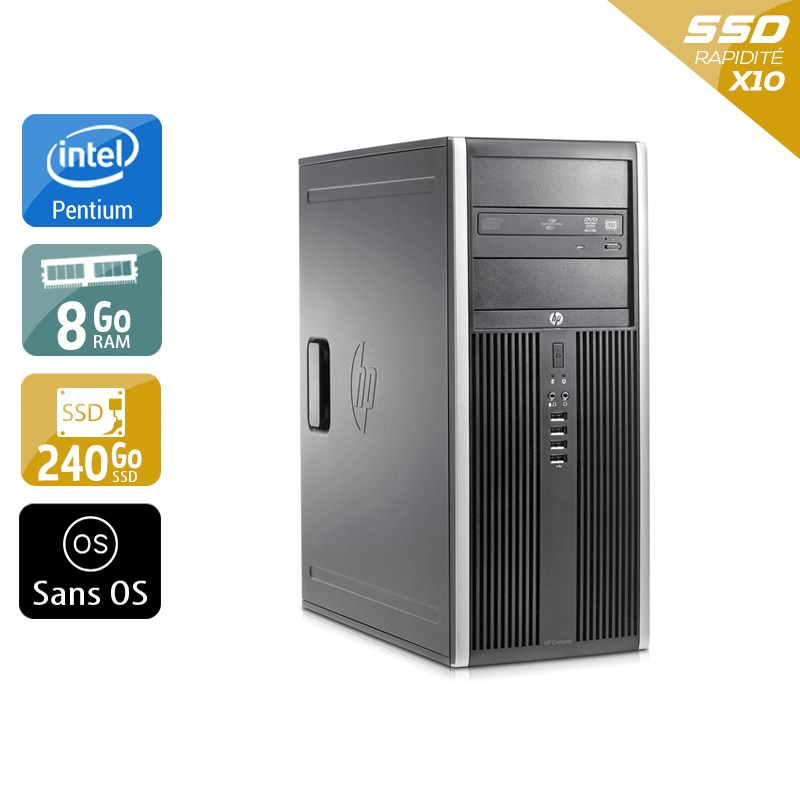 HP Compaq Elite 8200 Tower Pentium G Dual Core - 8Go RAM 240Go SSD Sans OS  Bon étatOccasion certifiée reconditionnée Bon état -  reconditionné disponible sur Kiatoo