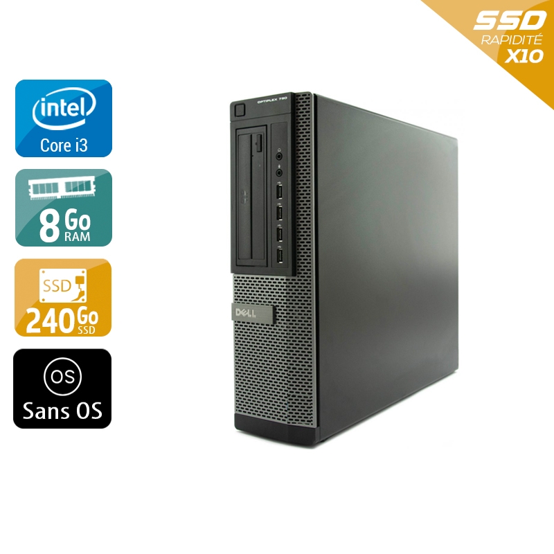 Dell Optiplex 790 Desktop i3 - 8Go RAM 240Go SSD Sans OS  Bon étatOccasion certifiée reconditionnée Bon état -  reconditionné disponible sur Kiatoo
