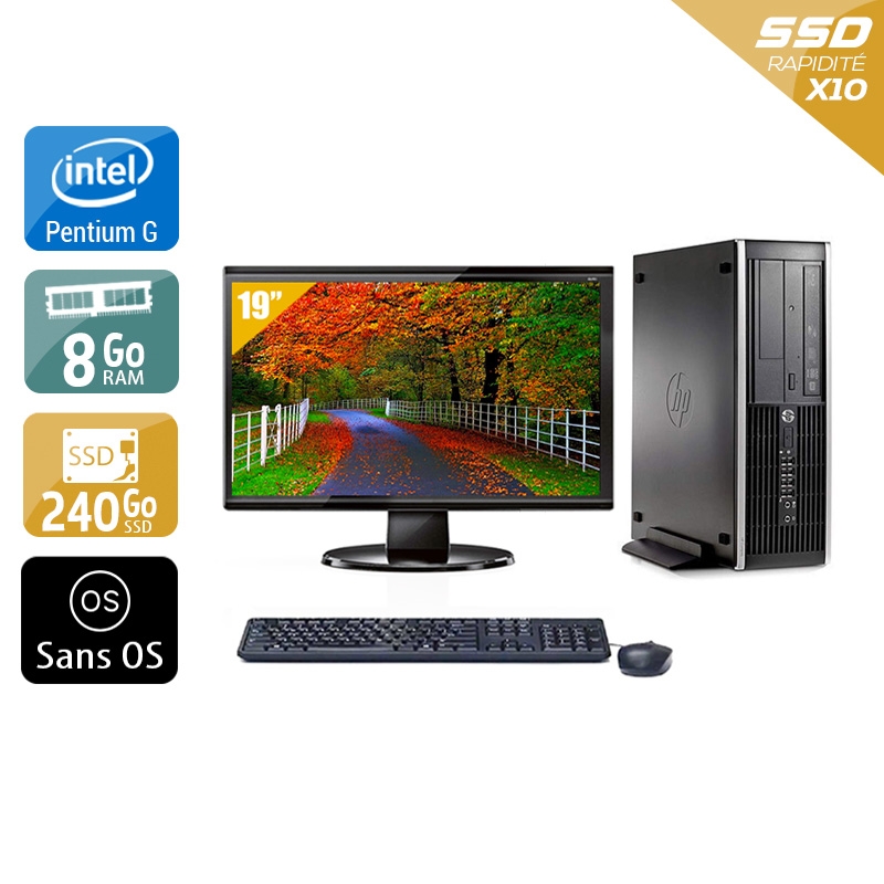 HP Compaq Pro 6300 SFF Pentium G Dual Core + Écran - 19'' 8Go RAM 240Go SSD Sans OS  Bon étatOccasion certifiée reconditionnée Bon état -  reconditionné disponible sur Kiatoo