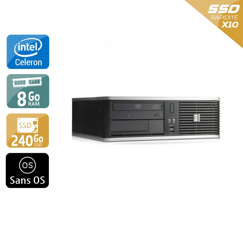 HP Compaq dc7800 SFF Celeron Dual Core - 8Go RAM 240Go SSD Sans OS  Bon étatOccasion certifiée reconditionnée Bon état -  reconditionné disponible sur Kiatoo