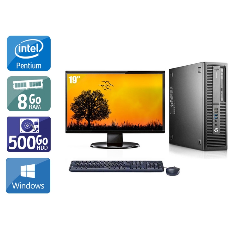 HP EliteDesk 800 G1 SFF Pentium G Dual Core + Écran - 19'' 8Go RAM 500Go HDD Windows 10  Bon étatOccasion certifiée reconditionnée Bon état -  reconditionné disponible sur Kiatoo