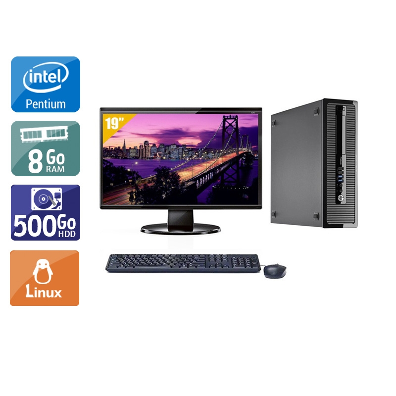 HP ProDesk 400 G1 SFF Pentium G Dual Core + Écran - 19'' 8Go RAM 500Go HDD Linux  Très bon étatOccasion certifiée reconditionnée Bon état -  reconditionné disponible sur Kiatoo