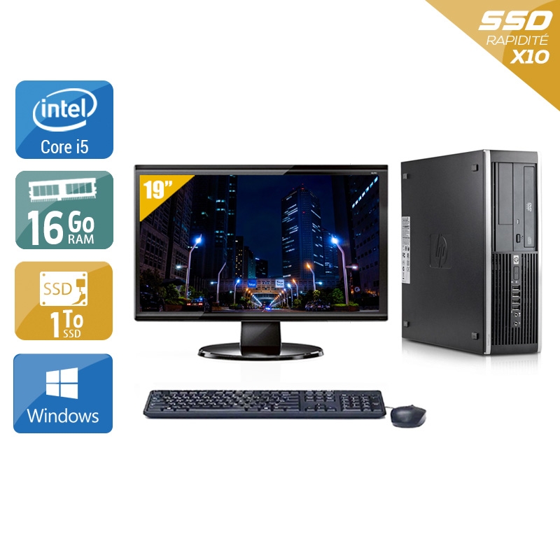 HP Compaq Elite 8100 SFF i5 + Écran - 19'' 16Go RAM 1To SSD Windows 10  Bon étatOccasion certifiée reconditionnée Bon état -  reconditionné disponible sur Kiatoo