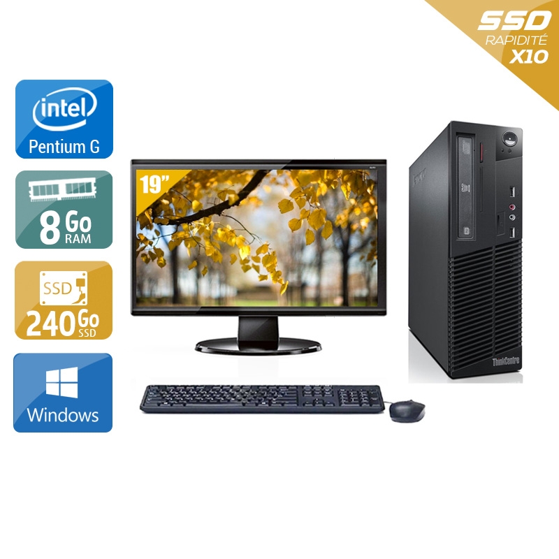 Acheter Lenovo ThinkCentre M73 SFF Pentium G Dual Core + Écran - 19'' 8Go RAM 240Go SSD Windows 10 Bon étatOccasion certifiée reconditionnée Bon état - 224,17 € Lenovo ThinkCentre M73 SFF Pentium G Dual Core + Écran - 19'' 8Go RAM 240Go SSD Windows 10 Bon étatOccasion certifiée reconditionnée Bon état - reconditionné disponible sur Kiatoo