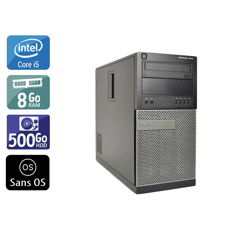 Dell Optiplex 7010 Tower i5 - 8Go RAM 500Go HDD Sans OS  Bon étatOccasion certifiée reconditionnée Bon état -  reconditionné disponible sur Kiatoo