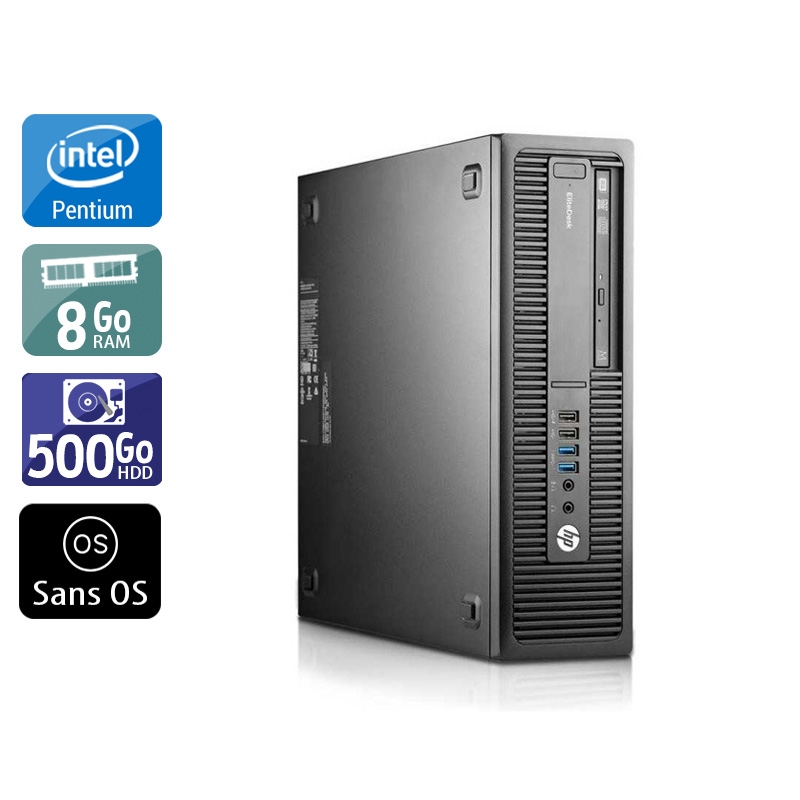 HP EliteDesk 800 G1 SFF Pentium G Dual Core - 8Go RAM 500Go HDD Sans OS  Très bon étatOccasion certifiée reconditionnée Bon état -  reconditionné disponible sur Kiatoo