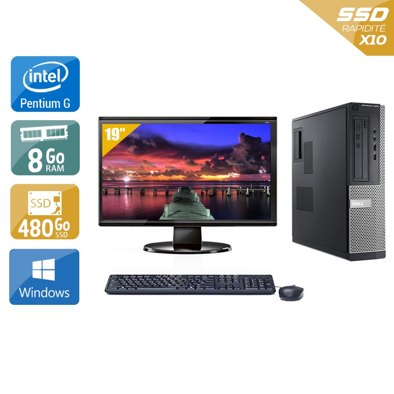Dell Optiplex 3010 Desktop Pentium G Dual Core + Écran - 19'' 8Go RAM 480Go SSD Windows 10  Bon étatOccasion certifiée reconditionnée Bon état -  reconditionné disponible sur Kiatoo