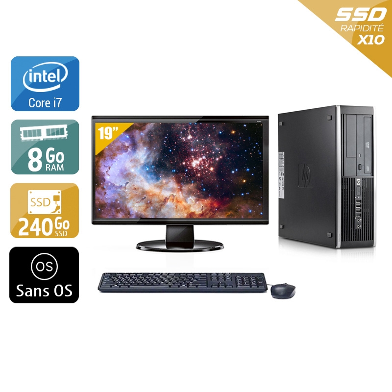 HP Compaq Elite 8300 SFF i7 + Écran - 19'' 8Go RAM 240Go SSD Sans OS  Bon étatOccasion certifiée reconditionnée Bon état -  reconditionné disponible sur Kiatoo