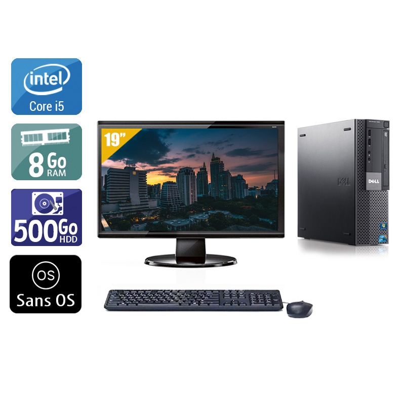 Dell Optiplex 980 SFF i5 + Écran - 19'' 8Go RAM 500Go HDD Sans OS  Très bon étatOccasion certifiée reconditionnée Bon état -  reconditionné disponible sur Kiatoo