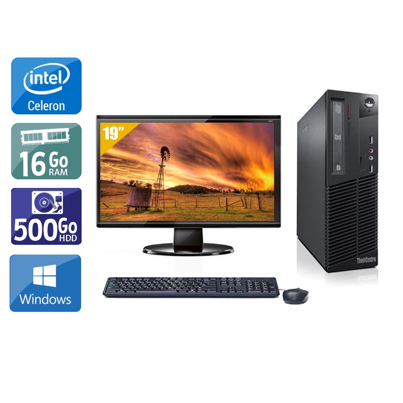 Lenovo ThinkCentre M82 SFF Celeron Dual Core + Écran - 19'' 8Go RAM 500Go HDD Windows 10  Bon étatOccasion certifiée reconditionnée Bon état -  reconditionné disponible sur Kiatoo