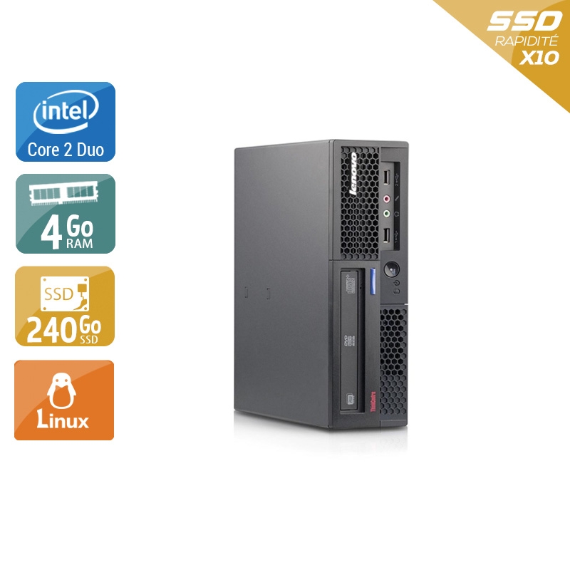 Lenovo ThinkCentre M58 USFF Core 2 Duo - 4Go RAM 240Go SSD Linux  État correctOccasion certifiée reconditionnée Bon état -  reconditionné disponible sur Kiatoo