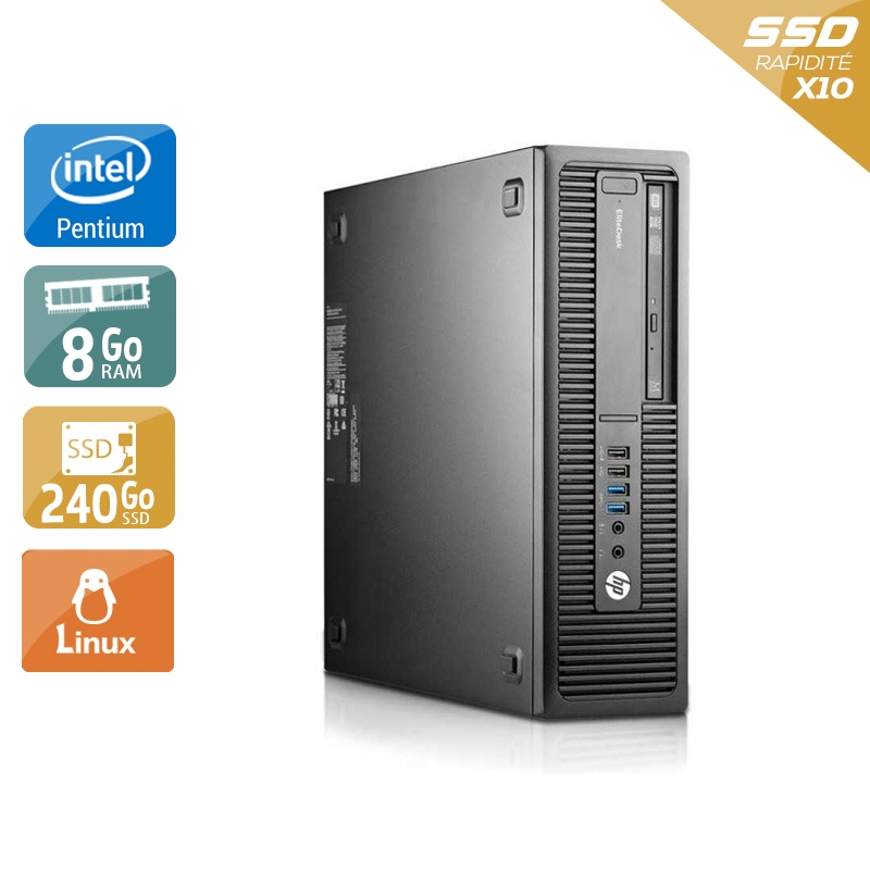HP EliteDesk 800 G1 SFF Pentium G Dual Core - 8Go RAM 240Go SSD Linux  Très bon étatOccasion certifiée reconditionnée Bon état -  reconditionné disponible sur Kiatoo