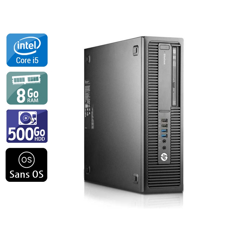 HP EliteDesk 800 G1 SFF i5 - 8Go RAM 500Go HDD Sans OS  État correctOccasion certifiée reconditionnéeOccasion certifiée reconditionnée Bon état -  reconditionné disponible sur Kiatoo