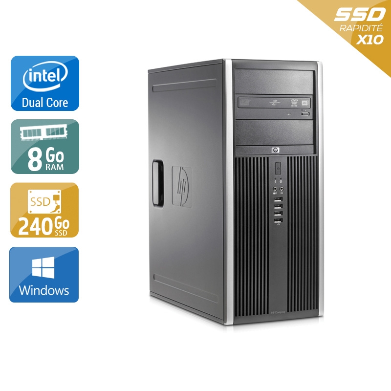 HP Compaq Elite 8000 Tower Dual Core - 8Go RAM 240Go SSD Windows 10  Bon étatOccasion certifiée reconditionnée Bon état -  reconditionné disponible sur Kiatoo