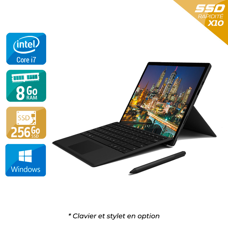 Microsoft Surface Pro 6 12,3'' i7 Gen 8 8Go RAM 256Go SSD Windows 10  État correctOccasion certifiée reconditionnée Bon état -  reconditionné disponible sur Kiatoo