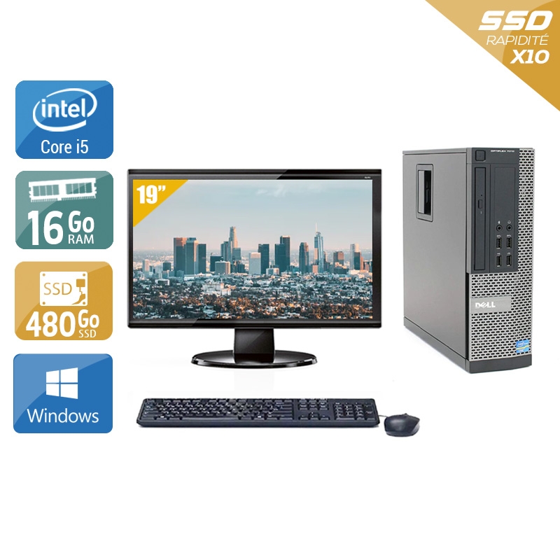 Dell Optiplex 9020 SFF i5 + Écran - 19'' 16Go RAM 480Go SSD Windows 10  Très bon étatOccasion certifiée reconditionnée Bon état -  reconditionné disponible sur Kiatoo