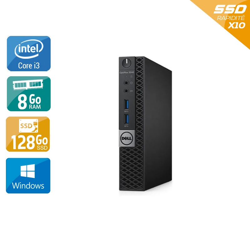 Dell Optiplex 3050 Tiny i3 Gen 7 - 8Go RAM 120Go SSD Windows 10  Très bon étatOccasion certifiée reconditionnée Bon état -  reconditionné disponible sur Kiatoo