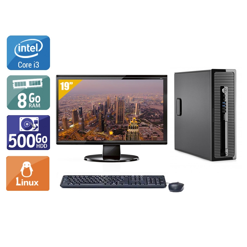 HP ProDesk 400 G2 SFF i3 + Écran - 19'' 8Go RAM 500Go HDD Linux  Bon étatOccasion certifiée reconditionnée Bon état -  reconditionné disponible sur Kiatoo