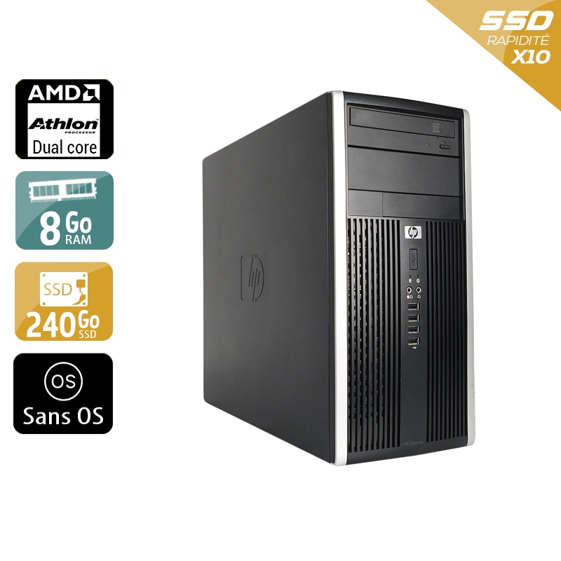 HP Compaq Pro 6005 Tower AMD Athlon Dual Core - 8Go RAM 240Go SSD Sans OS  Bon étatOccasion certifiée reconditionnée Bon état -  reconditionné disponible sur Kiatoo