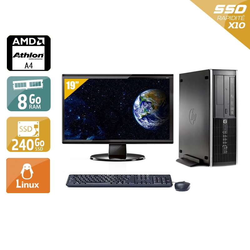 HP Compaq Pro 6305 SFF AMD A4 + Écran - 19'' 8Go RAM 240Go SSD Linux  Bon étatOccasion certifiée reconditionnée Bon état -  reconditionné disponible sur Kiatoo
