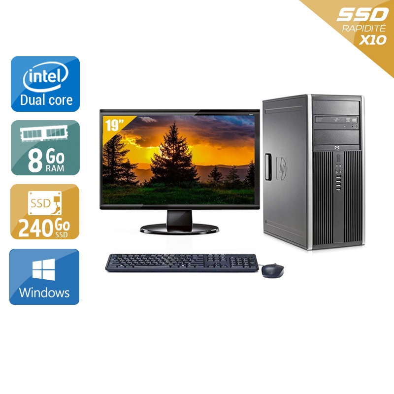 HP Compaq dc5800 Tower Dual Core + Écran - 19'' 8Go RAM 240Go SSD Windows 10  Bon étatOccasion certifiée reconditionnée Bon état -  reconditionné disponible sur Kiatoo