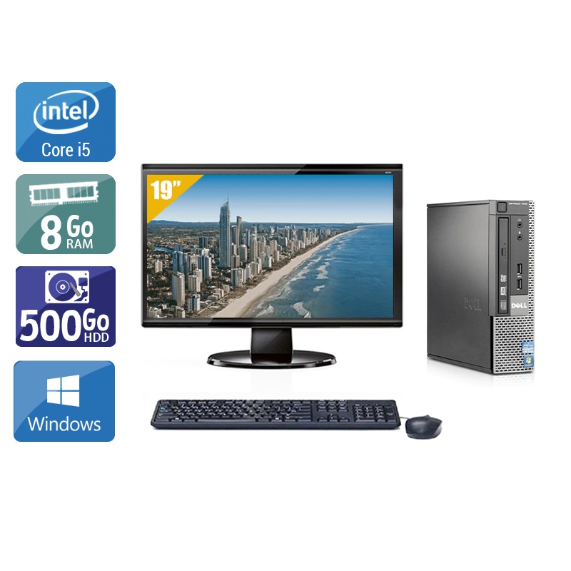 Dell Optiplex 9020 USDT i5 + Écran - 19'' 8Go RAM 500Go HDD Windows 10  Très bon étatOccasion certifiée reconditionnée Bon état -  reconditionné disponible sur Kiatoo