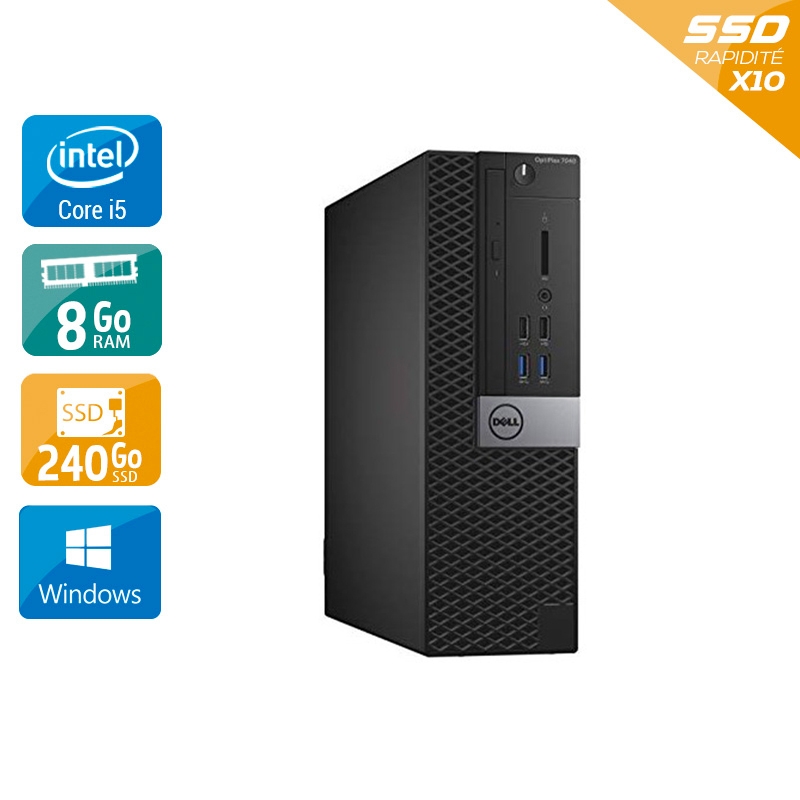 Dell Optiplex 7040 Desktop i5 Gen 6 - 8Go RAM 240Go SSD Windows 10  Très bon étatOccasion certifiée reconditionnée Bon état -  reconditionné disponible sur Kiatoo