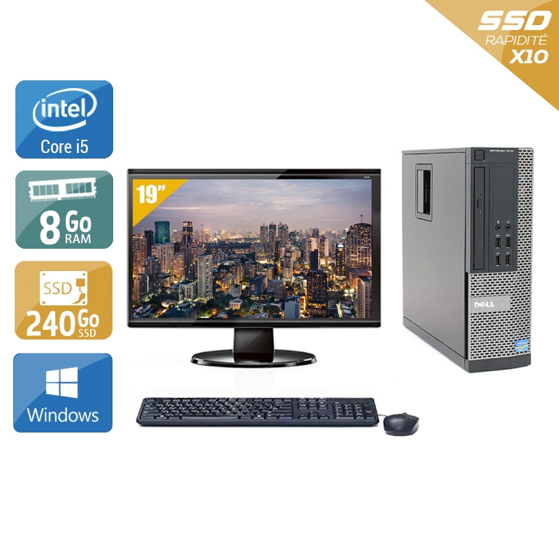 Dell Optiplex 990 SFF i5 + Écran - 19'' 8Go RAM 240Go SSD Windows 10  Très bon étatOccasion certifiée reconditionnée Bon état -  reconditionné disponible sur Kiatoo