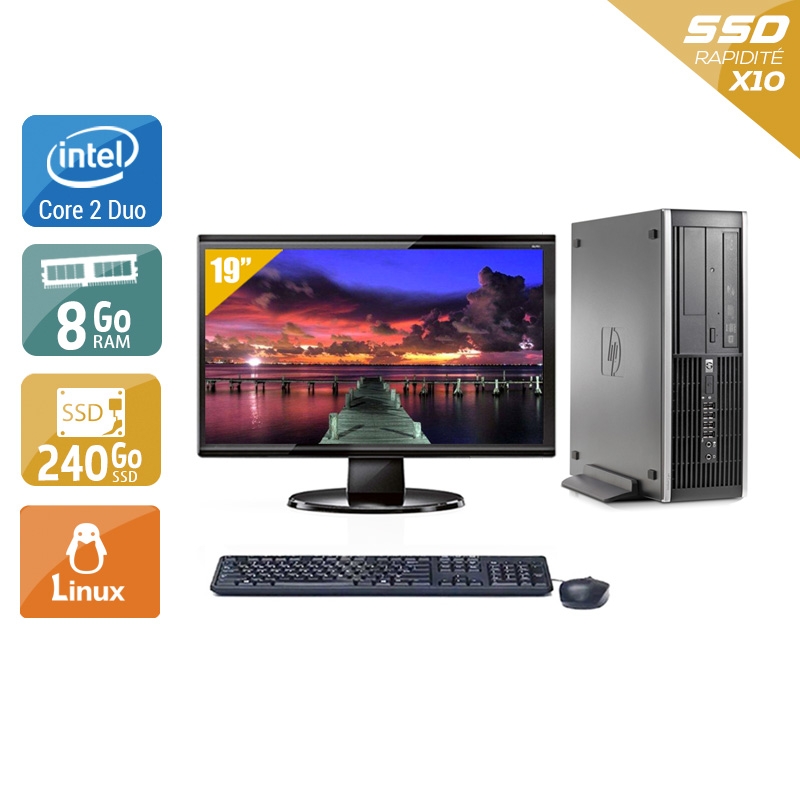 HP Compaq Elite 8000 SFF Core 2 Duo + Écran - 19'' 8Go RAM 240Go SSD Linux  Bon étatOccasion certifiée reconditionnée Bon état -  reconditionné disponible sur Kiatoo
