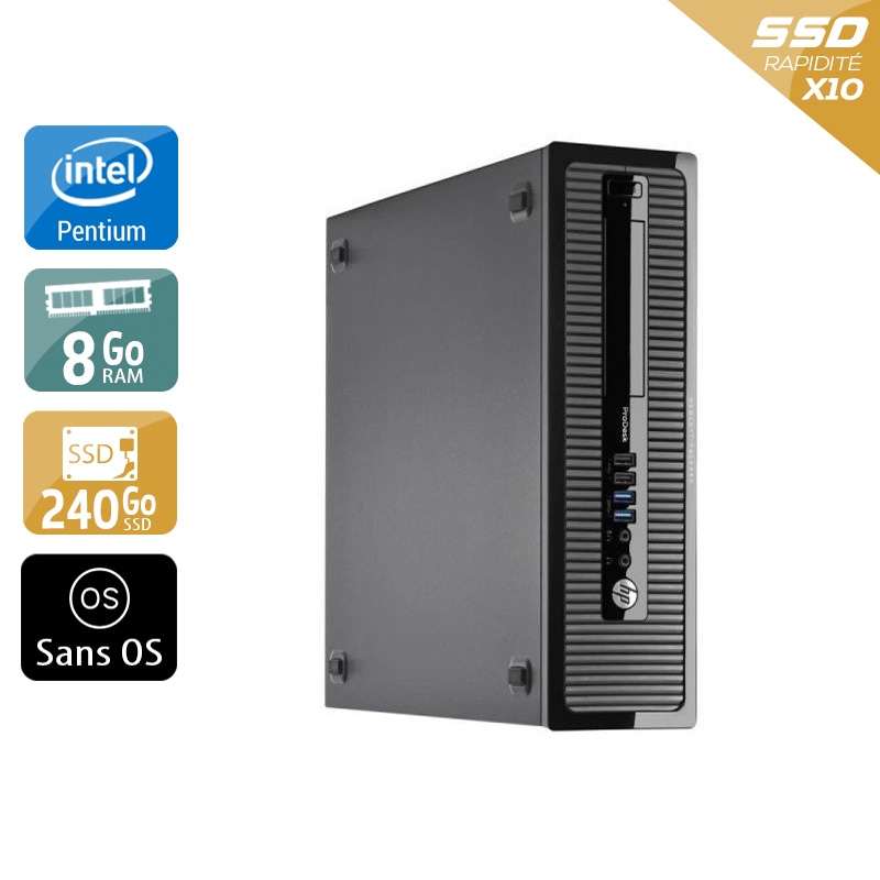 HP ProDesk 400 G1 SFF Pentium G Dual Core - 8Go RAM 240Go SSD Sans OS  État correctOccasion certifiée reconditionnée Bon état -  reconditionné disponible sur Kiatoo