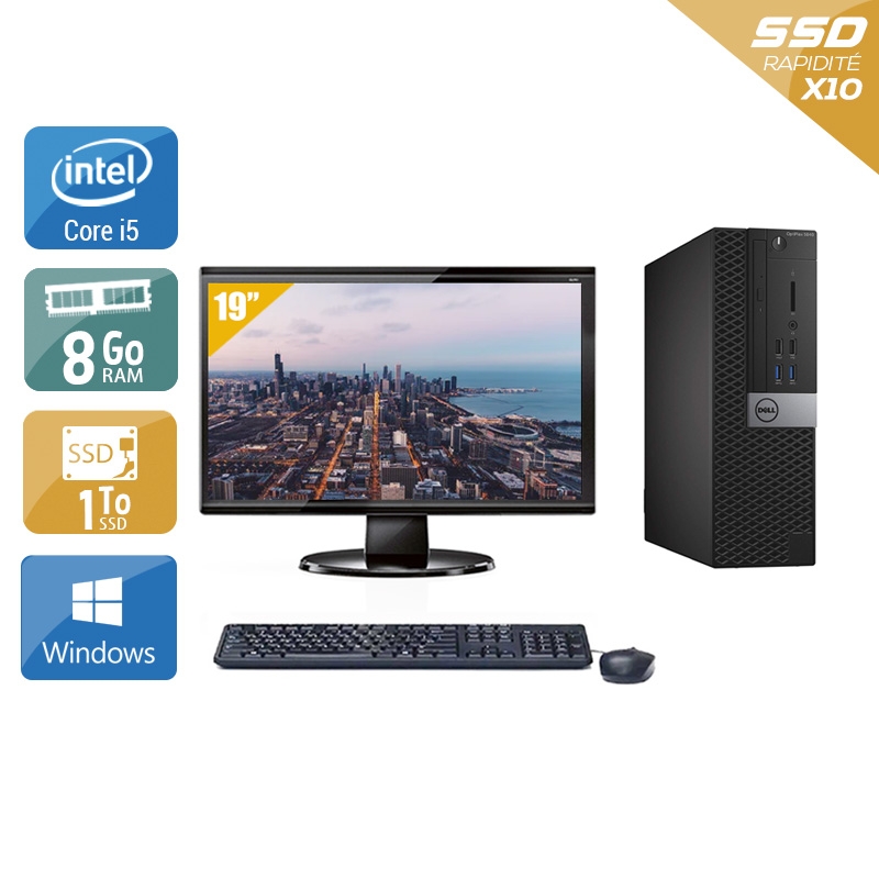 Dell Optiplex 5040 SFF i5 + Écran - 19'' 8Go RAM 1To SSD Windows 10  Bon étatOccasion certifiée reconditionnée Bon état -  reconditionné disponible sur Kiatoo