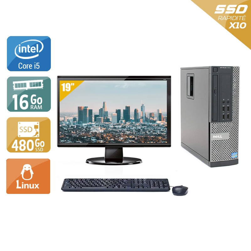 Dell Optiplex 9020 SFF i5 + Écran - 19'' 16Go RAM 480Go SSD Linux  Bon étatOccasion certifiée reconditionnée Bon état -  reconditionné disponible sur Kiatoo