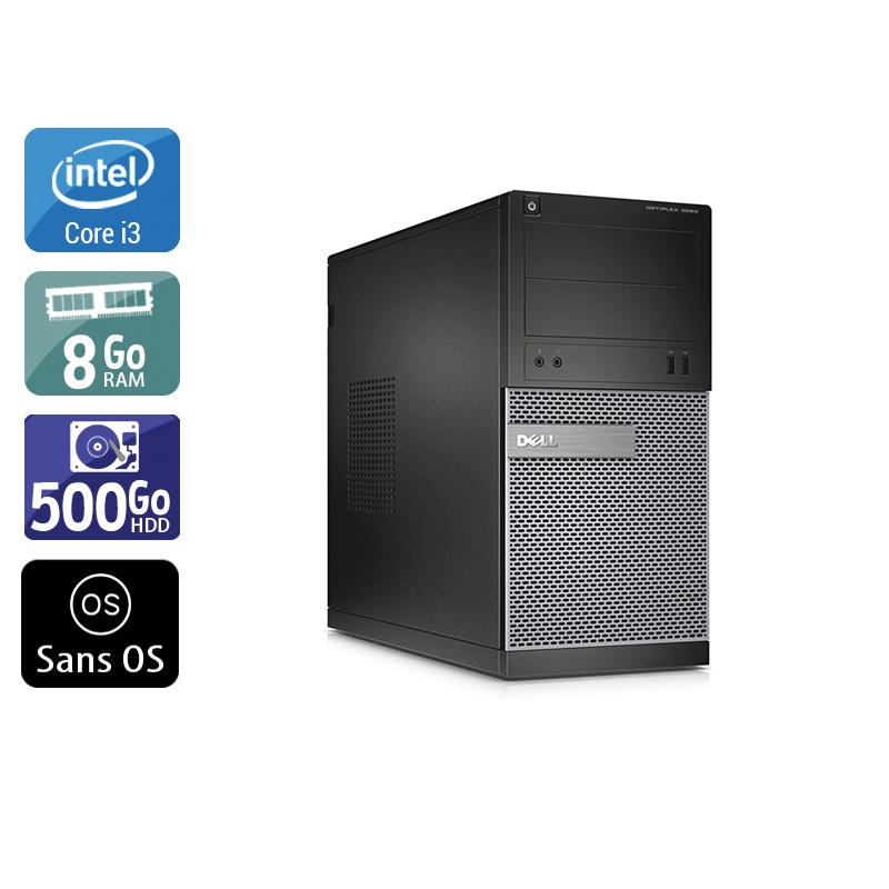 Dell Optiplex 390 Tower i3 - 8Go RAM 500Go HDD Sans OS  Bon étatOccasion certifiée reconditionnée Bon état -  reconditionné disponible sur Kiatoo