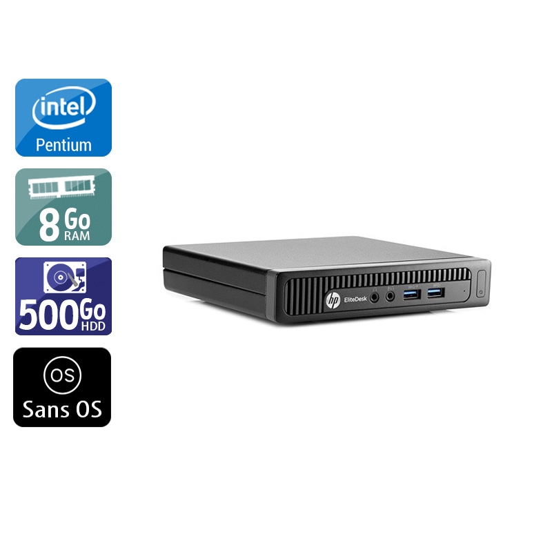 HP EliteDesk 800 G1 TINY Pentium G Dual Core - 8Go RAM 500Go HDD Sans OS  État correctOccasion certifiée reconditionnée Bon état -  reconditionné disponible sur Kiatoo