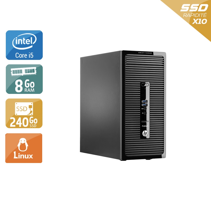 Acheter HP ProDesk 400 G2 Tower i5 - 8Go RAM 240Go SSD Linux Bon étatOccasion certifiée reconditionnée Bon état - 190,83 € HP ProDesk 400 G2 Tower i5 - 8Go RAM 240Go SSD Linux Bon étatOccasion certifiée reconditionnée Bon état - reconditionné disponible sur Kiatoo