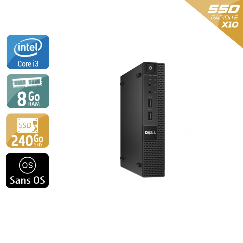 Dell Optiplex 9020M USDT i3 - 8Go RAM 240Go SSD Sans OS  Bon étatOccasion certifiée reconditionnée Bon état -  reconditionné disponible sur Kiatoo