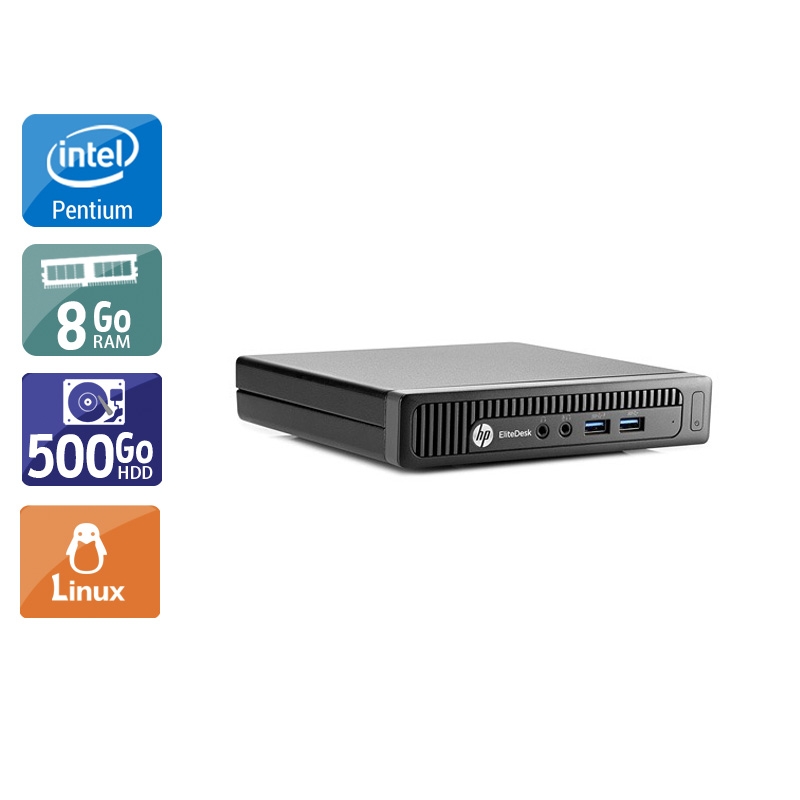 HP EliteDesk 800 G1 TINY Pentium G Dual Core - 8Go RAM 500Go HDD Linux  Très bon étatOccasion certifiée reconditionnée Bon état -  reconditionné disponible sur Kiatoo