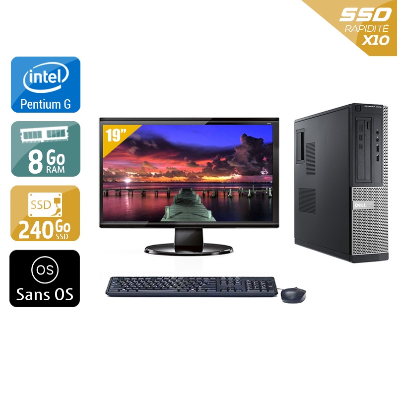 Dell Optiplex 3010 Desktop Pentium G Dual Core + Écran - 19'' 8Go RAM 240Go SSD Sans OS  Bon étatOccasion certifiée reconditionnée Bon état -  reconditionné disponible sur Kiatoo
