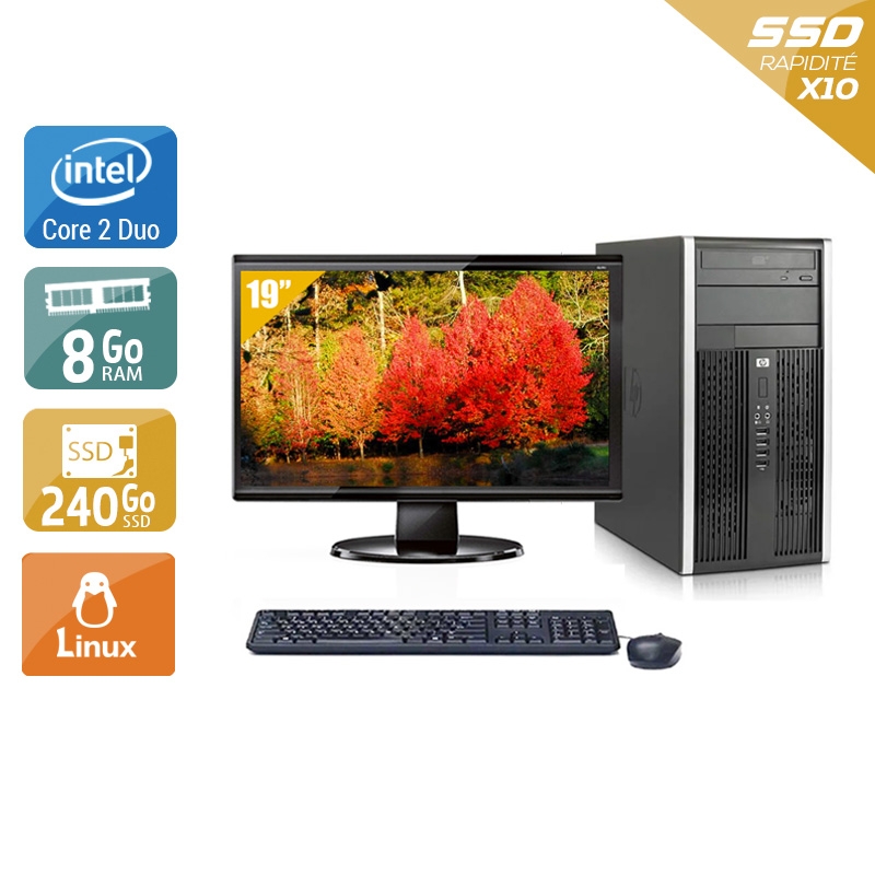 HP Compaq Pro 6000 Tower Core 2 Duo + Écran - 19'' 8Go RAM 240Go SSD Linux  Bon étatOccasion certifiée reconditionnée Bon état -  reconditionné disponible sur Kiatoo