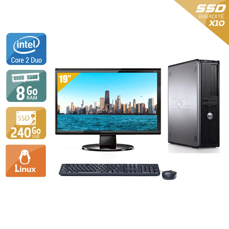 Acheter Dell Optiplex 780 Desktop Core 2 Duo + Écran - 19'' 8Go RAM 240Go SSD Linux État correctOccasion certifiée reconditionnée Bon état - 199,17 € Dell Optiplex 780 Desktop Core 2 Duo + Écran - 19'' 8Go RAM 240Go SSD Linux État correctOccasion certifiée reconditionnée Bon état - reconditionné disponible sur Kiatoo