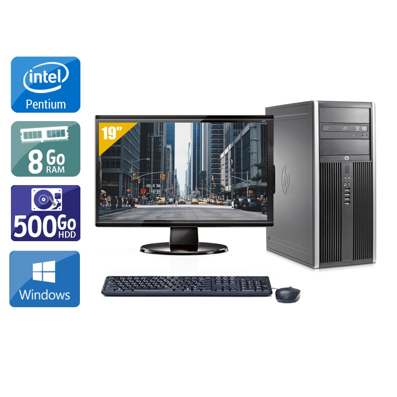 HP Compaq Elite 8200 Tower Pentium G Dual Core + Écran - 19'' 8Go RAM 500Go HDD Windows 10  Bon étatOccasion certifiée reconditionnée Bon état -  reconditionné disponible sur Kiatoo